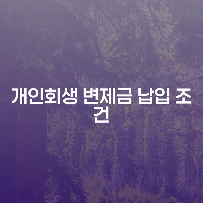 개인회생 변제금 납입 조건, 어떻게 준비해야 할까요?